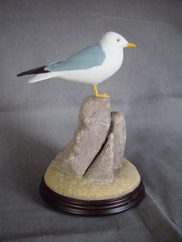 Carved gull standing watch