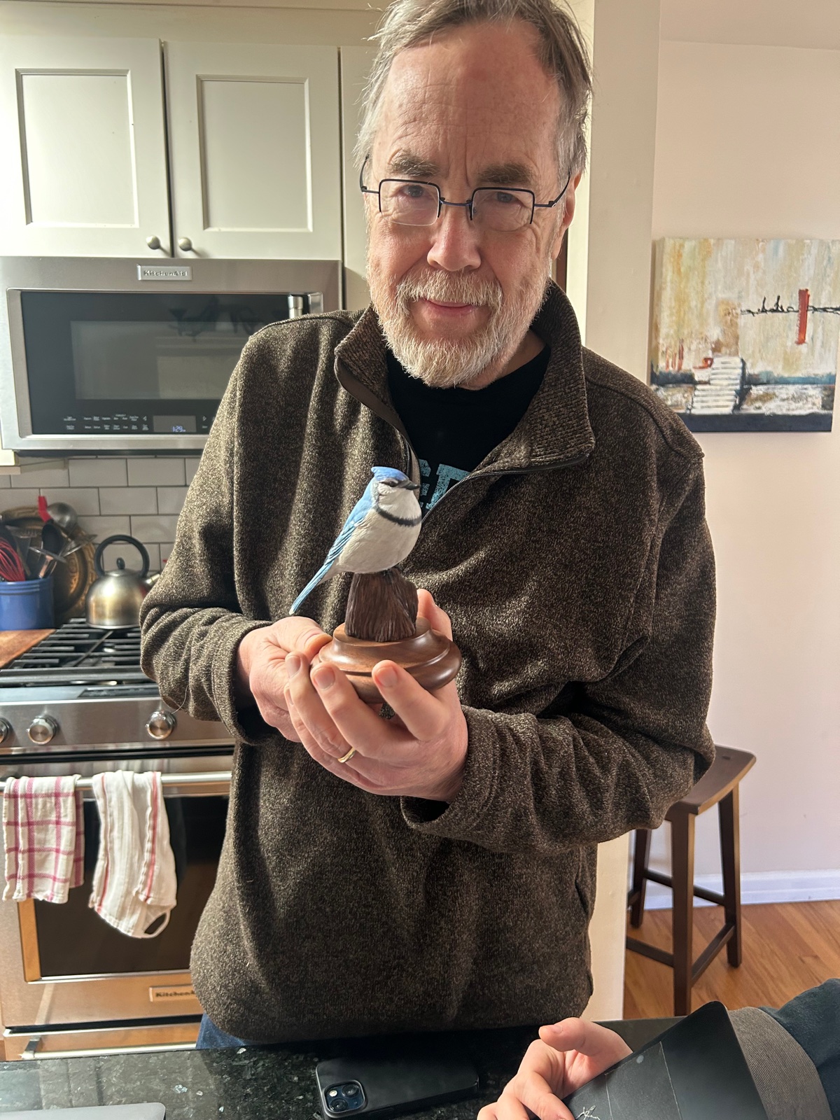 Miniature Bluejay work in progress, photo 2