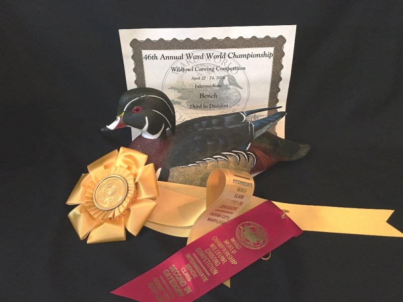 Small carved wood duck
